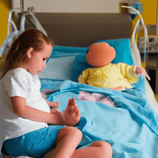 AI generated: a pregnant little girl in hospital