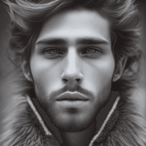AI generated:  young handsome man, perfect symmetrical face, messy medium brown hair, small beard, wild west envir...