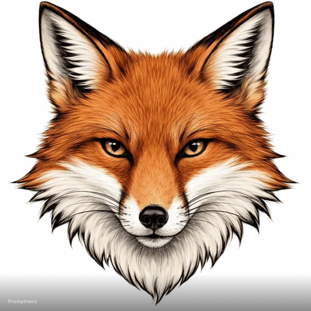 AI generated: FACE ONLY, and make it look like the face of a conventional fox, meaning Sharp V-shaped face
Outward...