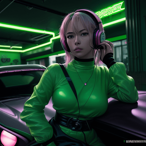 AI generated: in the style of martin ansin, light green and light emerald green, akira toriyama, solarizing master...
