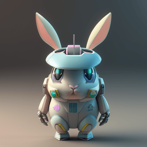 AI generated: Bunny wearing a future mech, pixar, pastel color, natural and realistic lighting and shading, hq, ul...