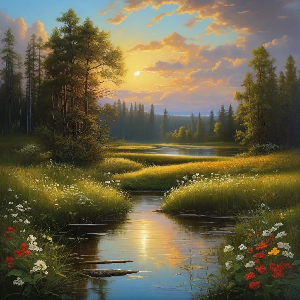 AI generated: Landscape. In the style of the landscape artist Ivan Shishkin.
High resolution, detailed layout, re...