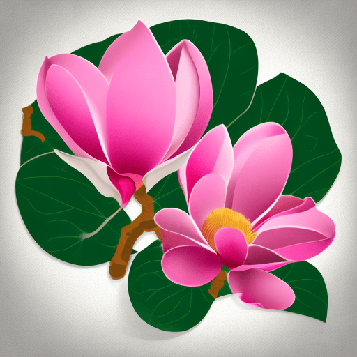 AI generated: vector graphic logo of magnolia, simple minimal, by Rob Janoff --no realistic photo details