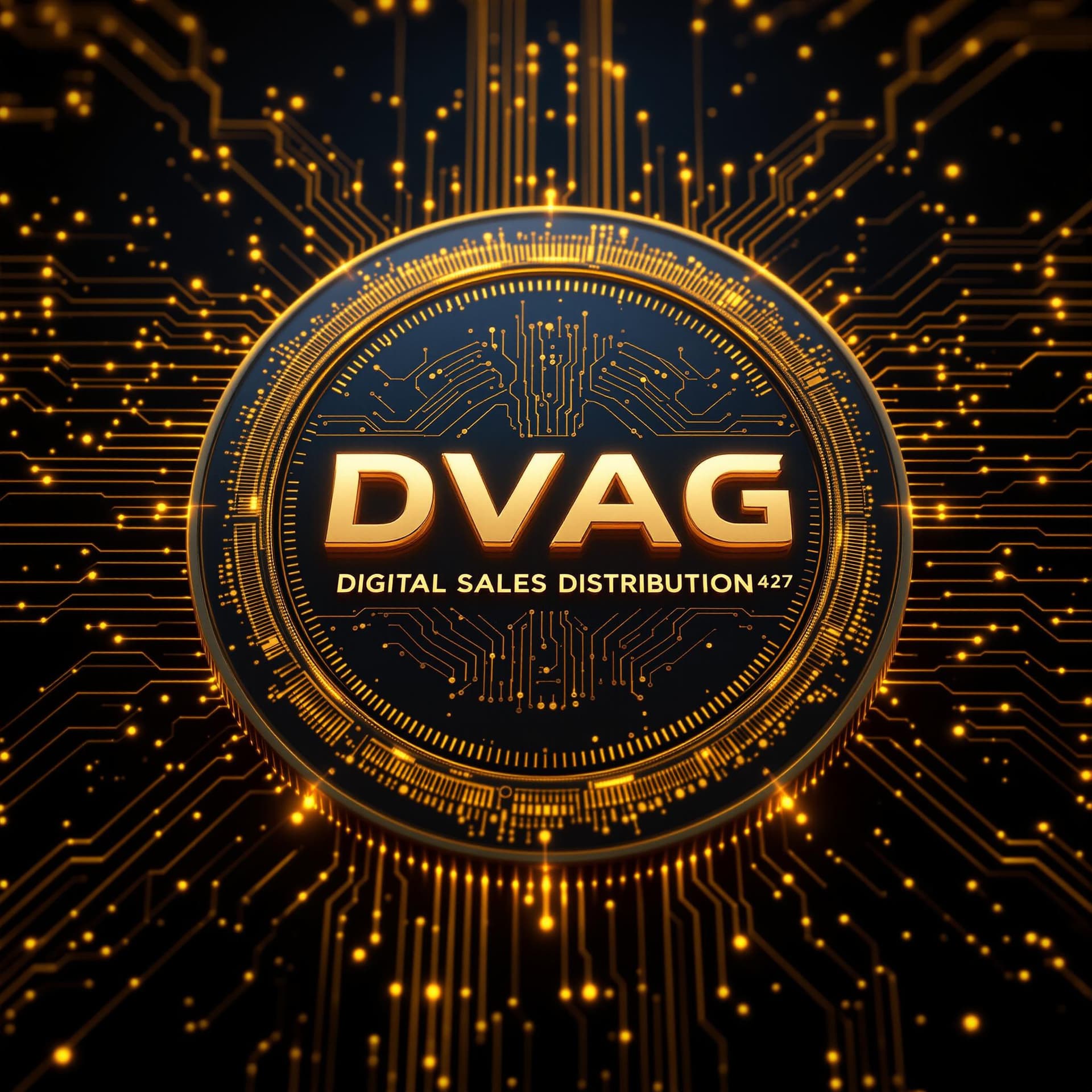AI generated: Create an ultra-photorealistic 8k logo for DVAG featuring a digital circuit figure symbolizing innov...