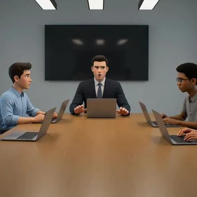 AI generated video: Create a 30-second realistic corporate video in French, 16:9 horizontal format.

The video takes pla...