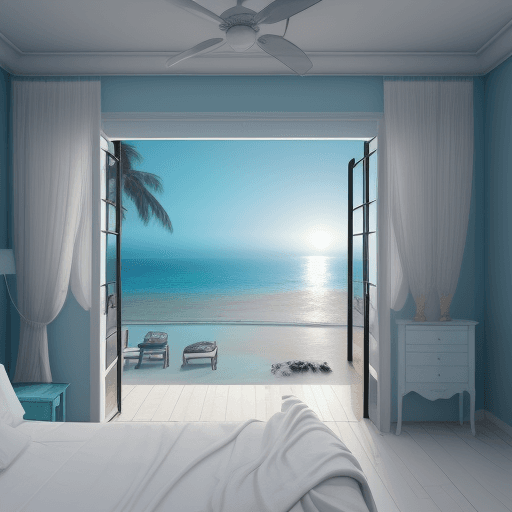 AI generated: Bedroom melting into the ocean, 4k