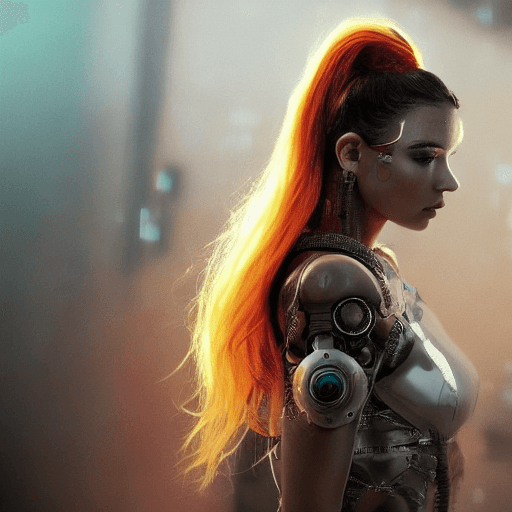 AI generated: foto de muy alta definición, 8K, 3D, en color, hiperrealista, cuerpo completo de costado de un bello...