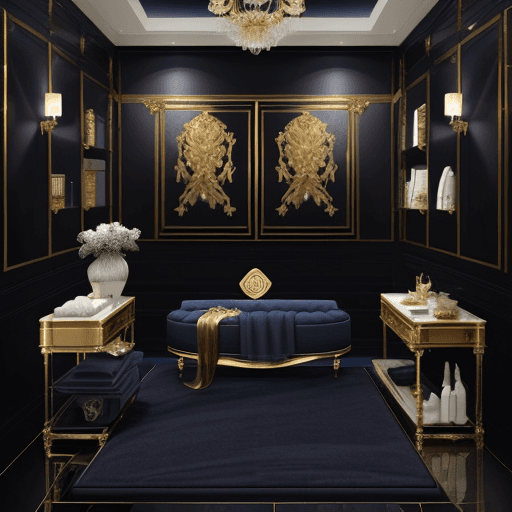 AI generated: "Create a luxurious spa room in my narrow space (1.5 meters wide by 2.5 meters long). Use an elegant...