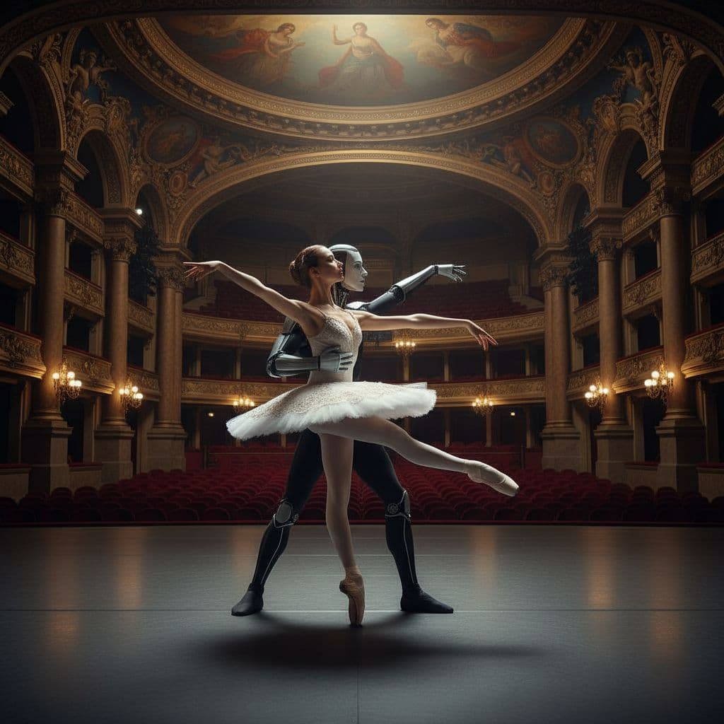 AI generated: couple danseuse à Opéra de Paris