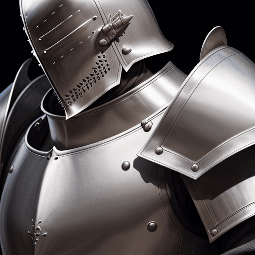 AI generated: Closeup of a knight in plate armor, heaume helmet, character concept, illustration, D&D character, e...
