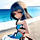AI generated: anime girl on the beach