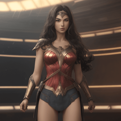 AI generated: flat illustration, logo gal gadot wonder woman actress illustration, oa planet, cinematic illustrati...