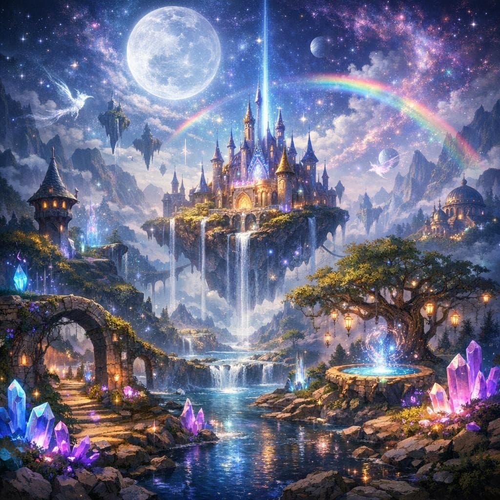 AI generated: Create a unique environment/Biome of a Magic→ The Magic Realm (Fantastical Land of Magic)