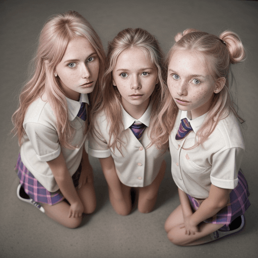 AI generated: photorealist 3 real girls, little tits, czech girls, detail face and eyes, perfect detail face, youn...