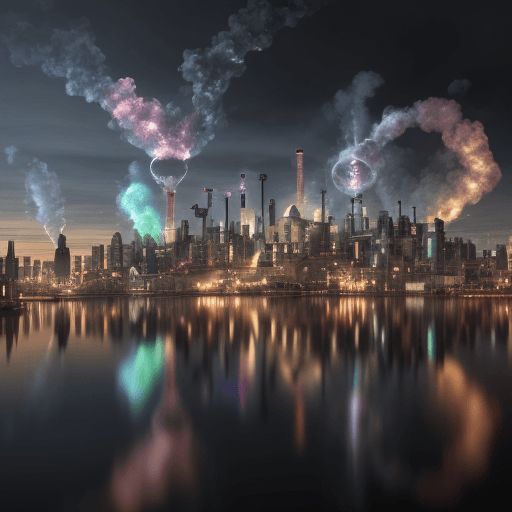 AI generated: a city without products made thanks to the achievements of chemistry 4k Hdr