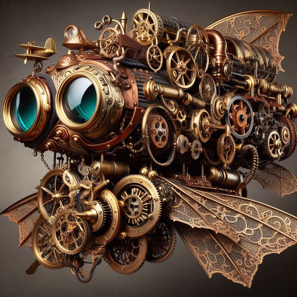 AI generated: Victorian-inspired, retro-futuristic, mechanical, industrial, ornate, gears, cogs, clockwork, steam-...