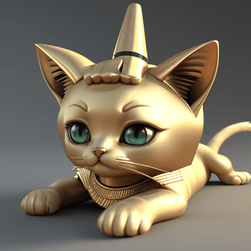 AI generated: 3d,baby pharaoh cat, hd