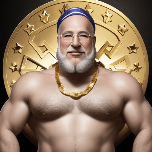 AI generated: big gold jewish david star