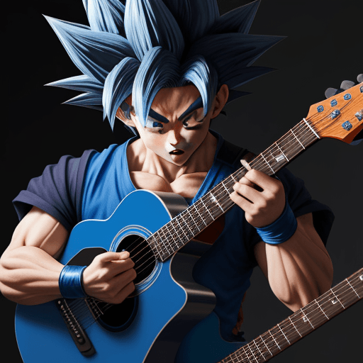 AI generated: goku blue guitar 8k