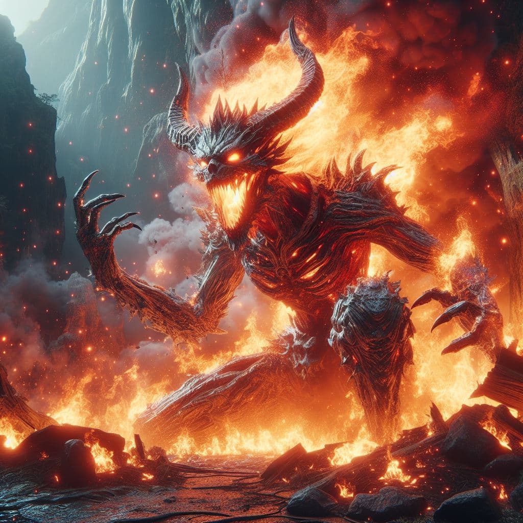 AI generated: a breathtaking 3D rendering featuring The Demon of Hatred from Sekiro: Shadows Die Twice. Immerse th...