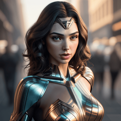 AI generated: stunning fiminine body, commercial image, Gal Gadot | holographic photography shoots, in the style o...