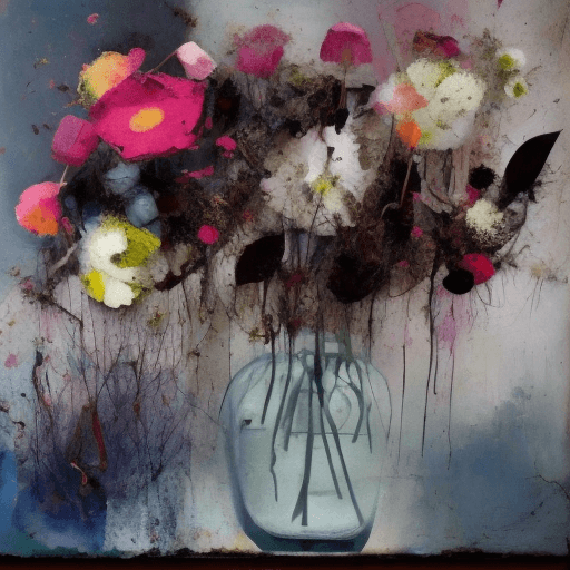 AI generated: floral decay in the style of jake wood evans , --ar 9:16