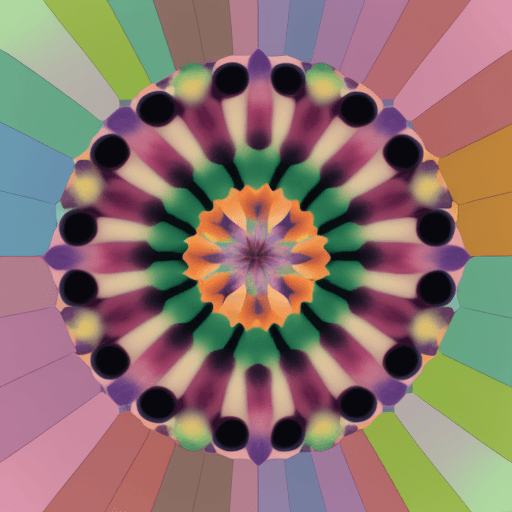 AI generated: kaleidoscope of color sour roll up sweet in a landscape orientation standing, it has small rolled up...