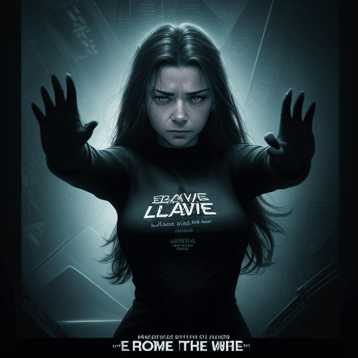 AI generated: A movie poster with title  subtitle 'Amplified By Night' at bottom. The poster is showing a  woman a...
