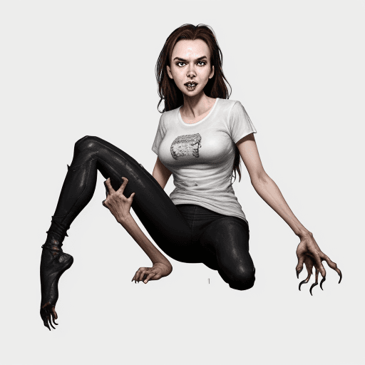 AI generated: Trisha Hershberger, wearing a white t-shirt

Negative prompt: bad anatomy, extra legs, extra arms, p...