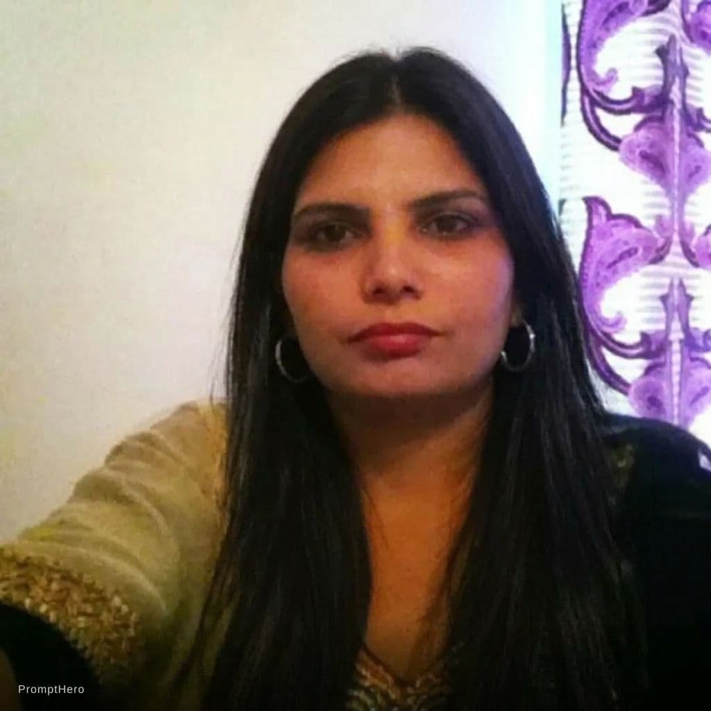 AI generated: Keep original photo but change only hairstyle into a long middle parted hairstyle 