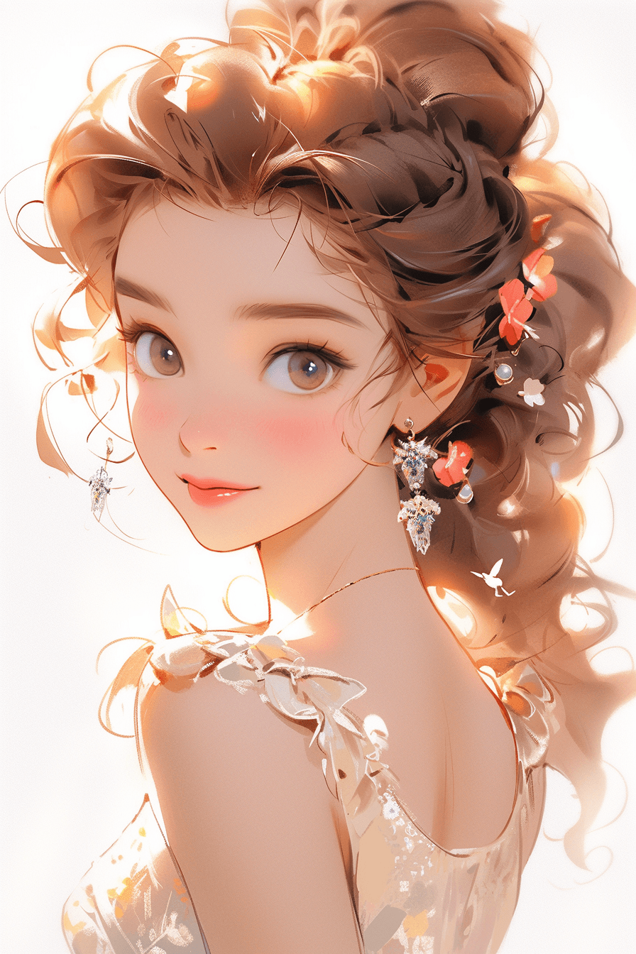AI generated: A charming and charismatic movie character, Disney style, with natural makeup, oil painting by Naomi...