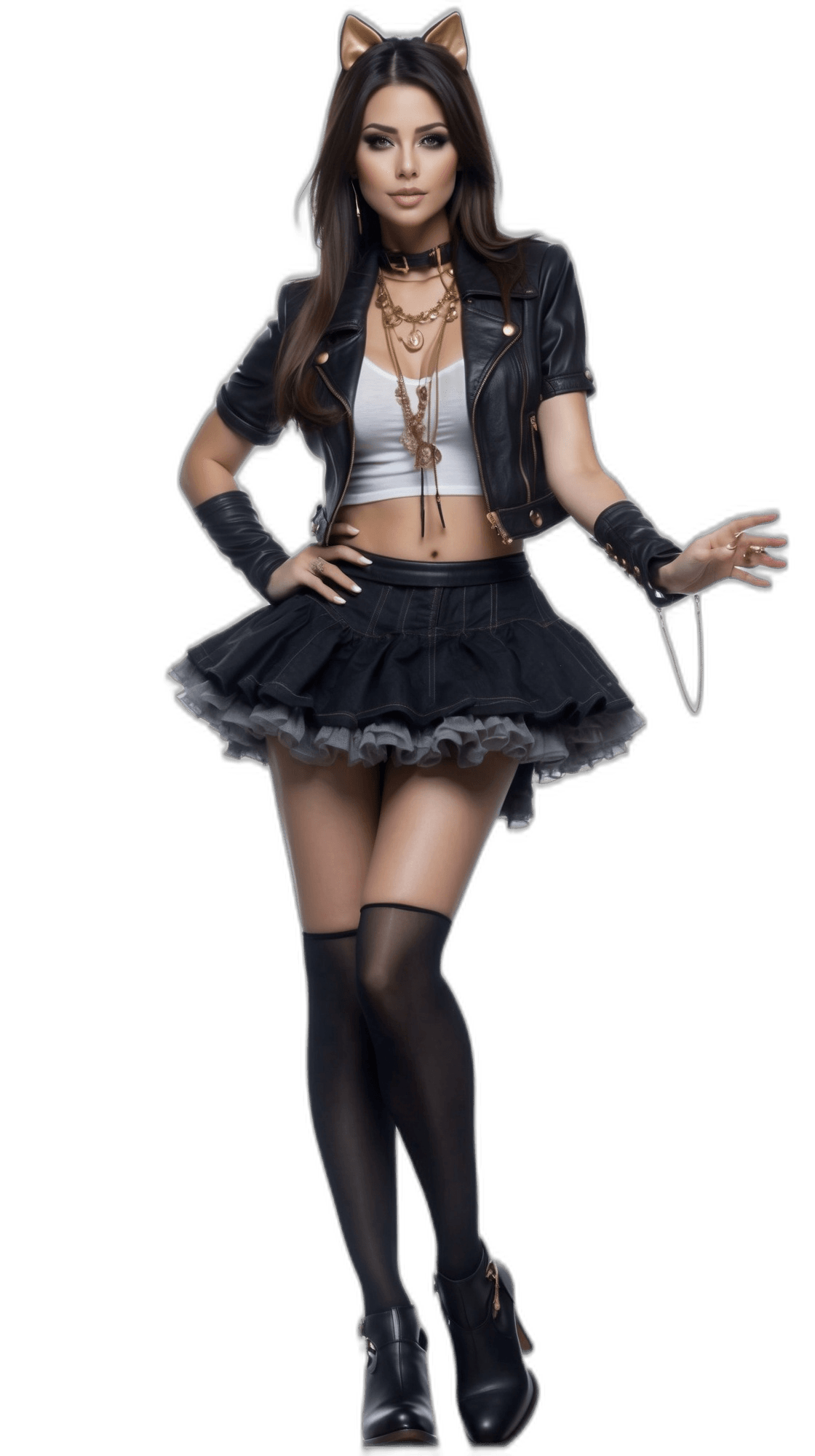 AI generated: Stunning color sketch candid portrait illustration of a beautiful part-German bad-girl with long tou...