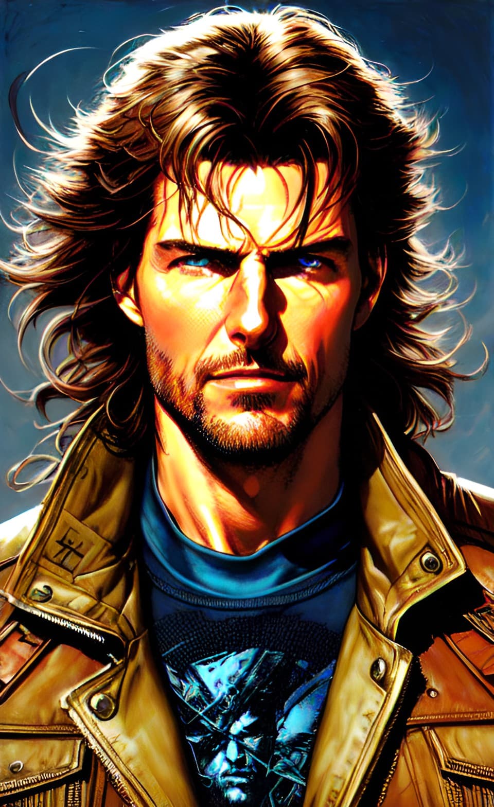 AI generated: Portrait of Retro tom cruise as metal gear solid, ultra realistic, 4k, jim lee