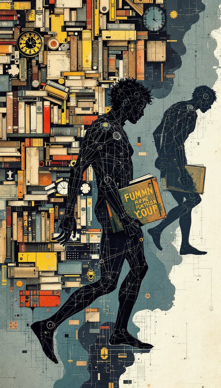 AI generated: Human evolution with books