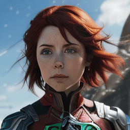 AI generated: Ultra realistic photo of Pyra from Xenoblade, Pyra, front-facing, portrait, cinematic lighting, batt...
