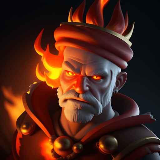 AI generated: Hyper realistic 3d animation of the fire spirit from the game clash royale, portrait, 4k,