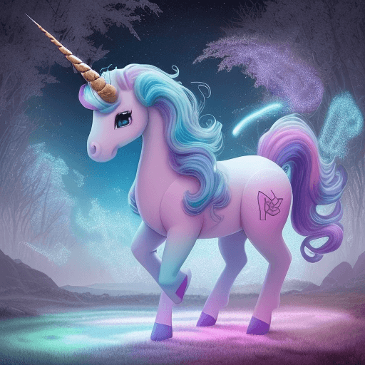 AI generated: "Genera una imagen cautivadora de unicornios futuristas en un paisaje de alta tecnología. Los unicor...