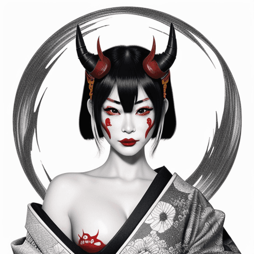 AI generated: Create a Japanese Hannya Drawing