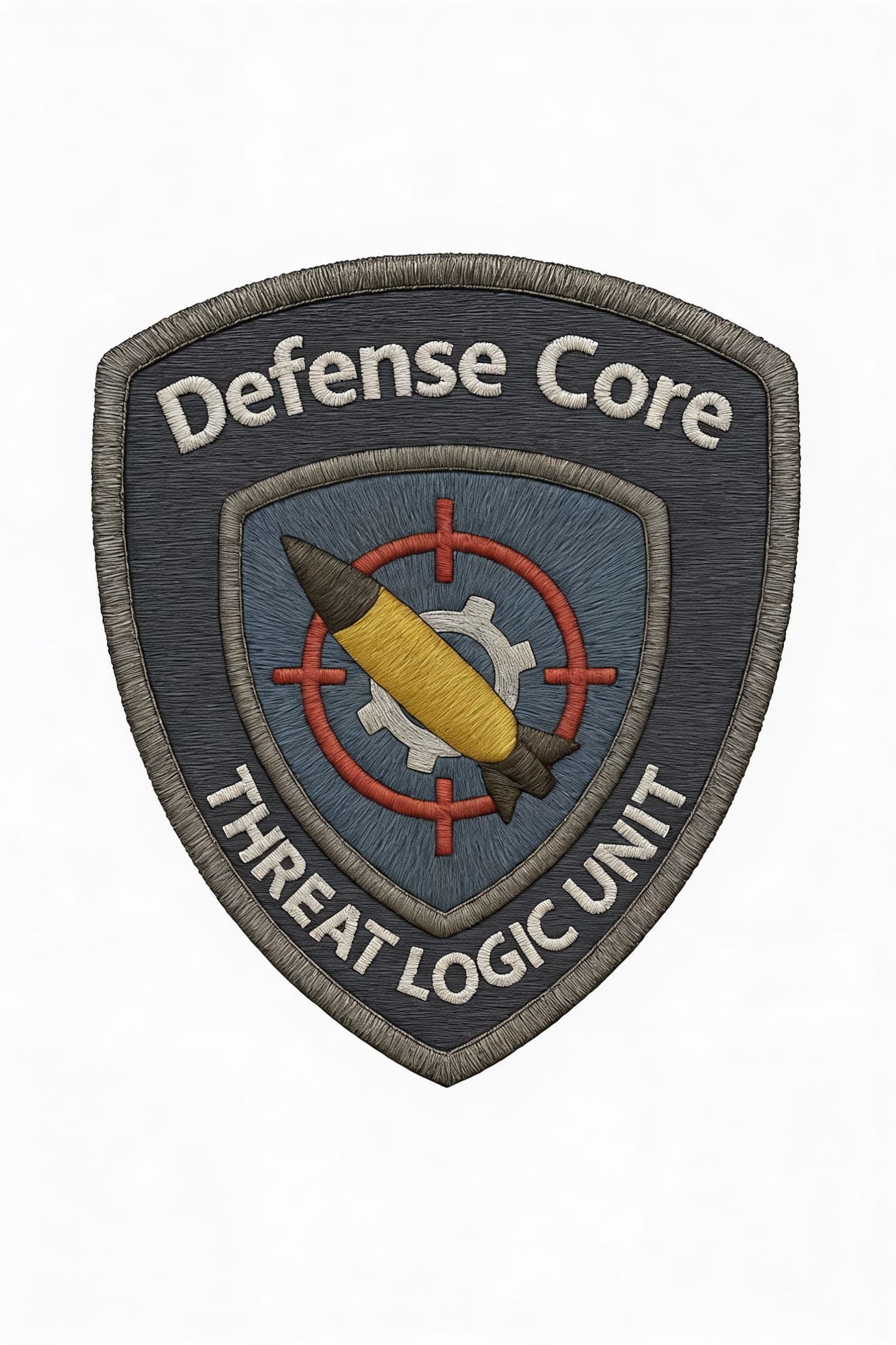 AI generated: Create a Sci-Fi uniform patches. Use the Reference image and replace Detaa Core with Defense Core. 