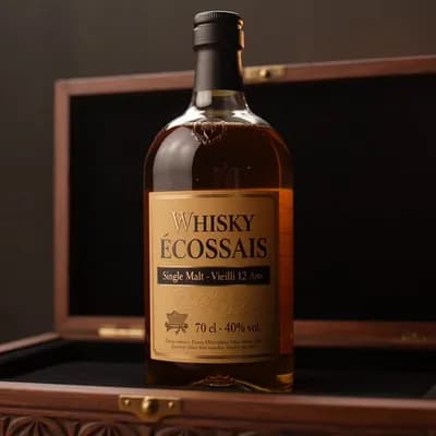 AI generated video: video marketing de 6s d'une bouteille de whisky
