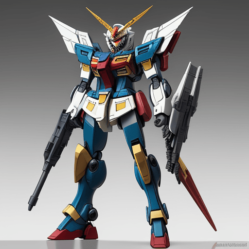 AI generated: Ultra realistic plastic injection kit assemble of a gunpla based on Apolo (greek god) and a mix of G...