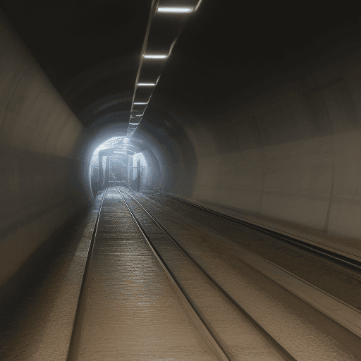AI generated: Zug in einem Tunnel