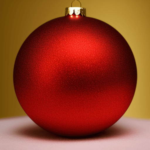AI generated: red and gold Christmas ball on tree backgroud