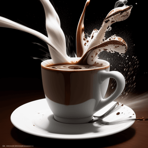 AI generated: High speed photography, splash of coffee