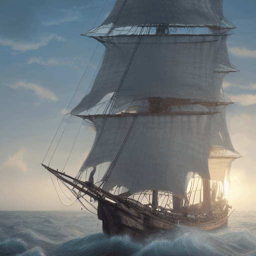 AI generated: Photo of a ultra realistic sailing ship, dramatic light, pale sunrise, cinematic lighting, battered,...