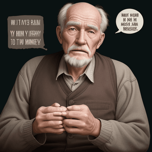 AI generated: photo old man very realistic with text Great Father was born in september