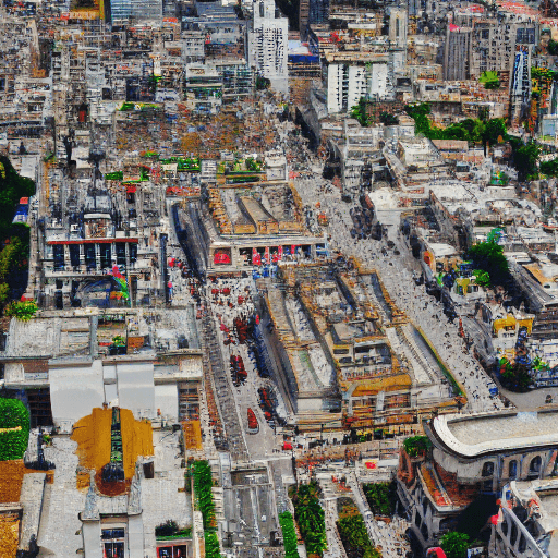 AI generated: 8bit, tilt shift photography, Mexico City