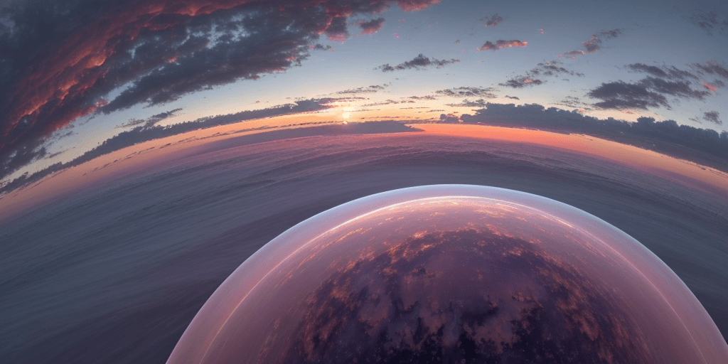 AI generated: Generate a high-resolution, HDRI panorama The scene should represent an sky during sunset, with the ...