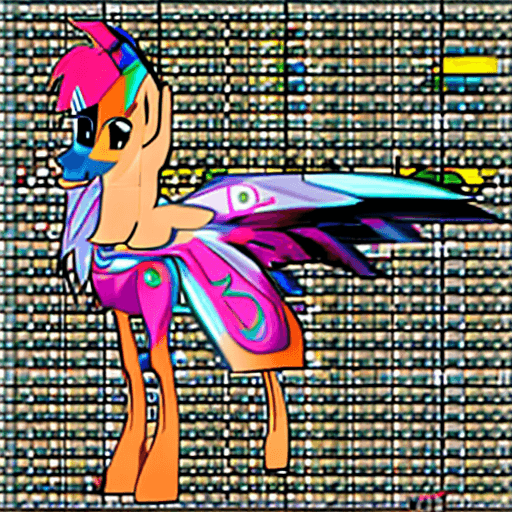AI generated: Rainbow dash, futa, horsecock, solo, on back
