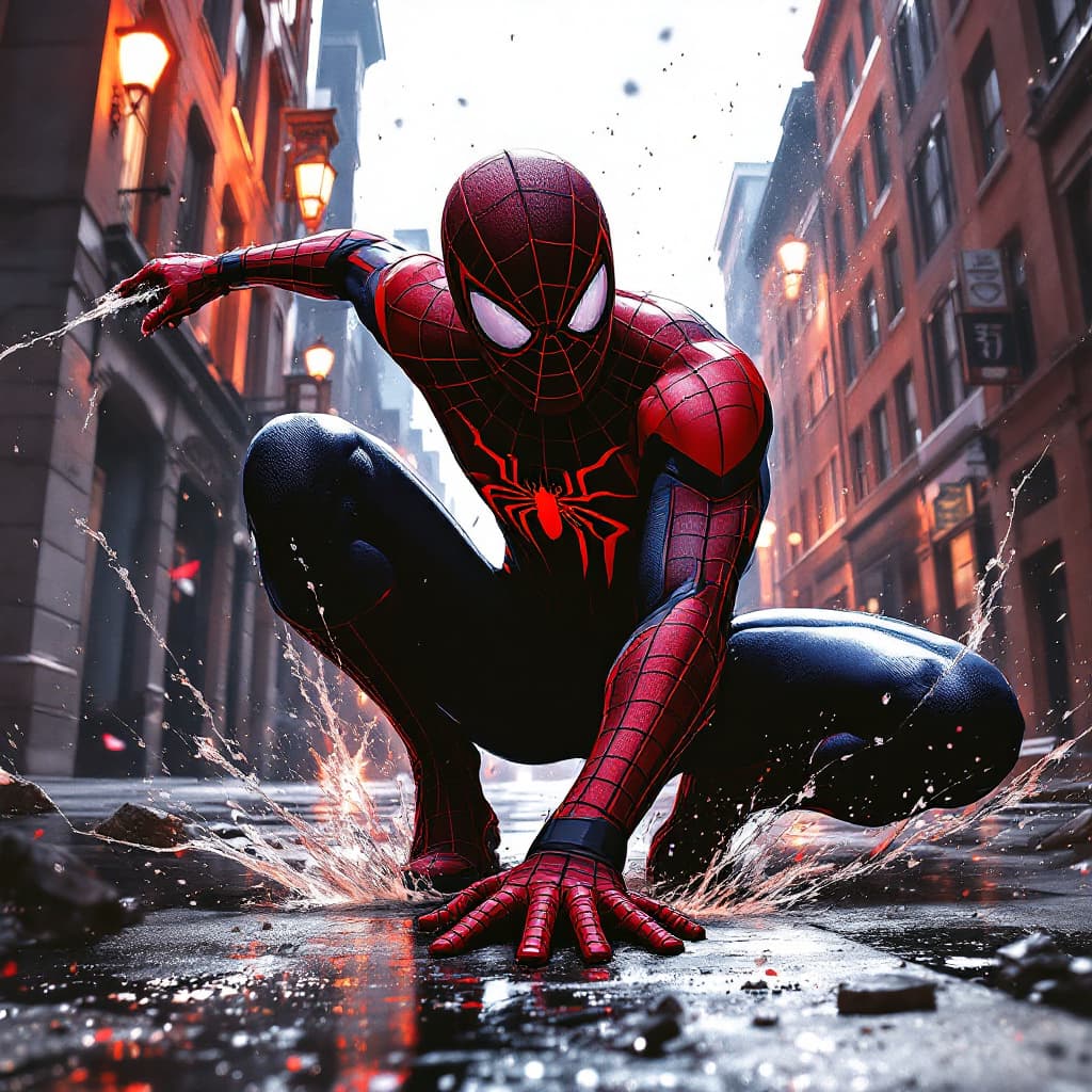 AI generated: spider man, Miles Morales, comics art, render, high detai --ar 9:16
